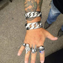 Bagger Bracelet - Brushed Stainless - 1.25" Wide- The Classic - B25 Bracelet Biker Jewelry Skull Jewelry Sanity Jewelry Stainless Steel jewelry