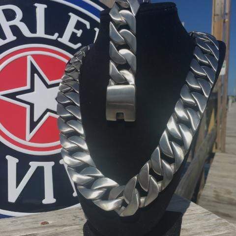 Bagger Bracelet - Brushed Stainless - 1.25" Wide- The Classic - B25 Bracelet Biker Jewelry Skull Jewelry Sanity Jewelry Stainless Steel jewelry