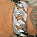 Bagger Bracelet - Brushed Stainless - 1.25" Wide- The Classic - B25 Bracelet Biker Jewelry Skull Jewelry Sanity Jewelry Stainless Steel jewelry