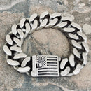 Sanity Jewelry Bracelet Bagger Bracelet - "EASY RIDER" - American Flag Brushed - 3/4" wide - B124