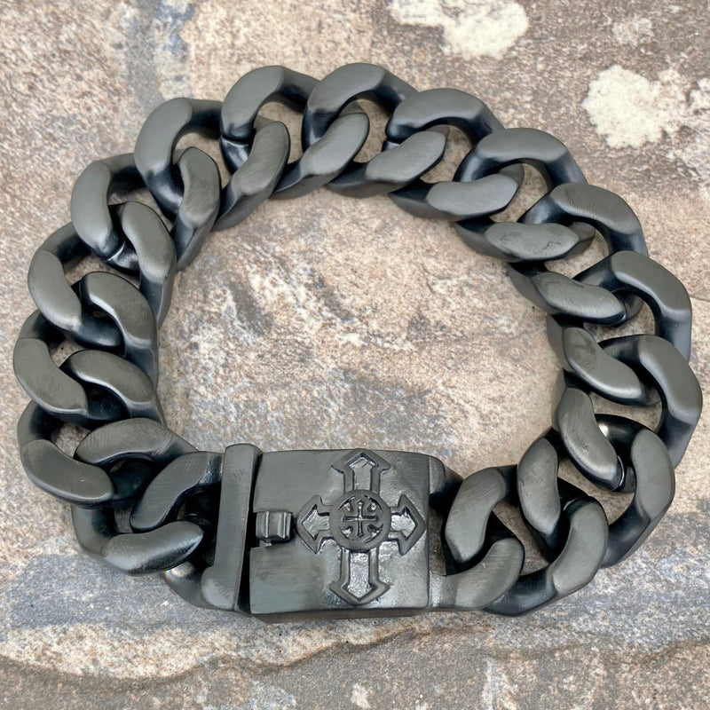 Sanity Jewelry Bracelet Bagger Bracelet - "EASY RIDER" - Cross Black - 3/4" wide - B120