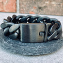 Sanity Jewelry Bracelet Bagger Bracelet - "EASY RIDER" - Matte Black Stainless - 3/4" wide - B75