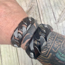 Bagger Bracelet - Gunmetal Stainless - 1.25" Wide- The Classic - B27 Bracelet Biker Jewelry Skull Jewelry Sanity Jewelry Stainless Steel jewelry