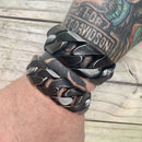 Bagger Bracelet - Gunmetal Stainless - 1.25" Wide- The Classic - B27 Bracelet Biker Jewelry Skull Jewelry Sanity Jewelry Stainless Steel jewelry