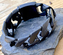 Bagger Bracelet - Matte Black - 1.25" Wide- The Classic - B28 Bracelet Biker Jewelry Skull Jewelry Sanity Jewelry Stainless Steel jewelry