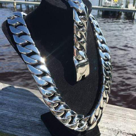 Bagger Bracelet - Polished Stainless - 1" Wide- The Custom - B22 Bracelet Biker Jewelry Skull Jewelry Sanity Jewelry Stainless Steel jewelry