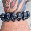 BLACK HILLS - SKULL BRACELET - MATTE BLACK SKULLS - B36 Bracelet Biker Jewelry Skull Jewelry Sanity Jewelry Stainless Steel jewelry