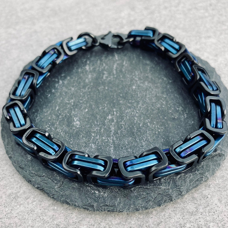 Sanity Jewelry Bracelet Bracelet - DAYTONA BEACH DELUXE - Blue & Black - 1/4 inch wide - B47