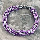 Sanity Jewelry Bracelet Bracelet - DAYTONA BEACH DELUXE - Purple & Silver - 1/4 inch wide - B46