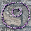 Sanity Jewelry Bracelet Bracelet - DAYTONA BEACH DELUXE - Purple & Silver - 1/4 inch wide - B46