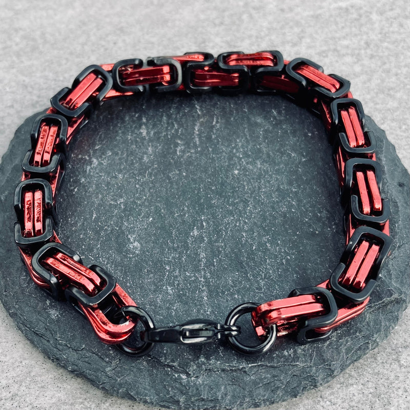 Sanity Jewelry Bracelet Bracelet - DAYTONA BEACH DELUXE - Red & Black - 1/4 inch wide - B46