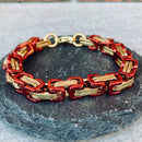 Sanity Jewelry Bracelet Bracelet - DAYTONA BEACH DELUXE Red & Gold - 1/4 inch wide - B48