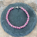Sanity Jewelry Bracelet Bracelet - DAYTONA BEACH MINI - Pink & Silver - 1/8 inch wide - NO11B