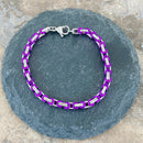 Sanity Jewelry Bracelet Bracelet - DAYTONA BEACH MINI - Purple & Silver - 1/8 inch wide - NO10B