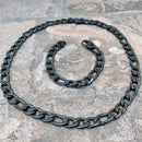 SANITY JEWELRY® Bracelet - Figaro - Custom - Black Stainless - 1/4" Wide - FB03