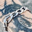 SANITY JEWELRY® Bracelet - Figaro - Custom - Polished Stainless - 1/4" Wide - FB02