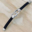Sanity Jewelry Bracelet Leather & Stainless Steel- "Handcuff" Bracelet - B69