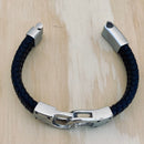 Sanity Jewelry Bracelet Leather & Stainless Steel- "Handcuff" Bracelet - B69