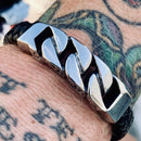 Sanity Jewelry Bracelet Leather & Stainless Steel - "The Sicilian Classic" Bracelet - B115