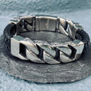 Sanity Jewelry Bracelet Leather & Stainless Steel - "The Sicilian Classic" Bracelet - B115