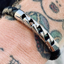 Sanity Jewelry Bracelet Leather & Stainless Steel - "The Sicilian Custom" Bracelet - B114