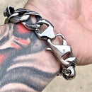 "Road Warrior" Skull Bracelet- Links made of Skulls B79 Bracelet Biker Jewelry Skull Jewelry Sanity Jewelry Stainless Steel jewelry