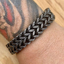 "Viking King" Classic- Galvanized Stainless Steel - 3/4 inch wide B01 Bracelet Biker Jewelry Skull Jewelry Sanity Jewelry Stainless Steel jewelry