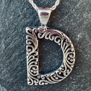 SANITY JEWELRY® D / 16" Stainless Steel Classic Chain Ladie's Letter Pendants