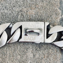 Sanity Jewelry Dog Collar / Dog Chain "Dog Collar Brushed Stainless" - Sanity's BadAss Custom - 1" wide - Lengths 18, 20, 24,26 & 28" D85