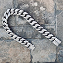 Sanity Jewelry Dog Collar / Dog Chain "Dog Collar Brushed Stainless" - Sanity's BadAss Custom - 1" wide - Lengths 18, 20, 24,26 & 28" D85