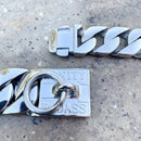 Dog Chain / Collar - Sanity's BadAss Custom - 1" wide - Lengths 18 to 28" D81 Dog Collar / Dog Chain Biker Jewelry Skull Jewelry Sanity Jewelry Stainless Steel jewelry