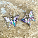 Abalone - Butterfly "Scrollwork" Earrings SK2559E Earrings Biker Jewelry Skull Jewelry Sanity Jewelry Stainless Steel jewelry