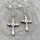Abalone - Cross Earrings SK2573E Earrings Biker Jewelry Skull Jewelry Sanity Jewelry Stainless Steel jewelry