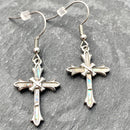 Abalone - Cross Earrings SK2573E Earrings Biker Jewelry Skull Jewelry Sanity Jewelry Stainless Steel jewelry