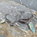 Abalone - Dolphin 'Scrollwork" Earrings SK2576E Earrings Biker Jewelry Skull Jewelry Sanity Jewelry Stainless Steel jewelry