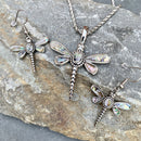 Abalone - Dragonfly " Tear Drop" Earrings SK2557E Earrings Biker Jewelry Skull Jewelry Sanity Jewelry Stainless Steel jewelry