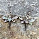 Abalone - Dragonfly " Tear Drop" Earrings SK2557E Earrings Biker Jewelry Skull Jewelry Sanity Jewelry Stainless Steel jewelry