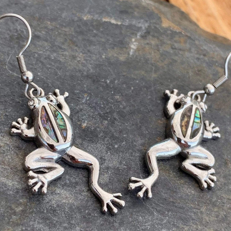 Abalone - Frog Earrings SK2566E Earrings Biker Jewelry Skull Jewelry Sanity Jewelry Stainless Steel jewelry