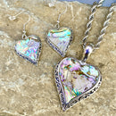 Abalone - Heart Earrings SK Earrings Biker Jewelry Skull Jewelry Sanity Jewelry Stainless Steel jewelry