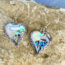Abalone - Heart Earrings SK Earrings Biker Jewelry Skull Jewelry Sanity Jewelry Stainless Steel jewelry