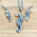 Abalone - Seahorse Earrings SK2568E Earrings Biker Jewelry Skull Jewelry Sanity Jewelry Stainless Steel jewelry