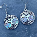 Abalone - Tree of  Life Earrings SK2556E Earrings Biker Jewelry Skull Jewelry Sanity Jewelry Stainless Steel jewelry