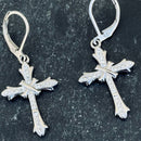 Sanity Jewelry Earrings Bling Cross - White Stone - Earrings -  SK2604E
