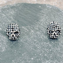 Sanity Jewelry Earrings Bling Skull Earrings - Black Stone - Small Stud - SK2594E