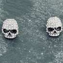Sanity Jewelry Earrings Bling Skull Earrings - White Stone - Small Stud - SK2595E