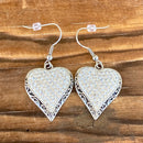 Sanity Jewelry Earrings Crystal Heart Earrings - White - French Wire AJ01E