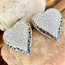 Sanity Jewelry Earrings Crystal Heart Earrings - White - Stud - AJ01S