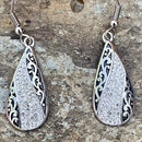 "Crystal Teardrop" Earrings - AJ2520E Earrings Biker Jewelry Skull Jewelry Sanity Jewelry Stainless Steel jewelry