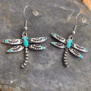 Ladies Earrings - Dragonfly with Turquoise SK2530E Earrings Biker Jewelry Skull Jewelry Sanity Jewelry Stainless Steel jewelry