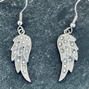 Sanity Jewelry Earrings "Mini Angel Wings" Earrings - White Bling - French Wire -  SK2235E